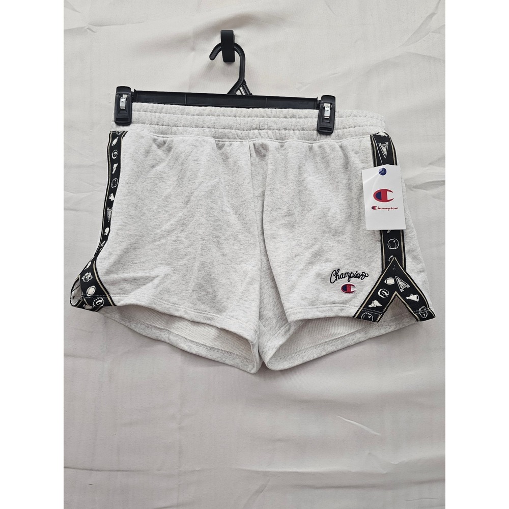 Champion Womens Elective Short Motif Taping Ash Heather CPW253SH04024 Gray L NEW